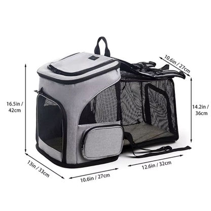 Mochila Transportadora Expandible para Gatos Medianos y Perros de Raza Pequeña