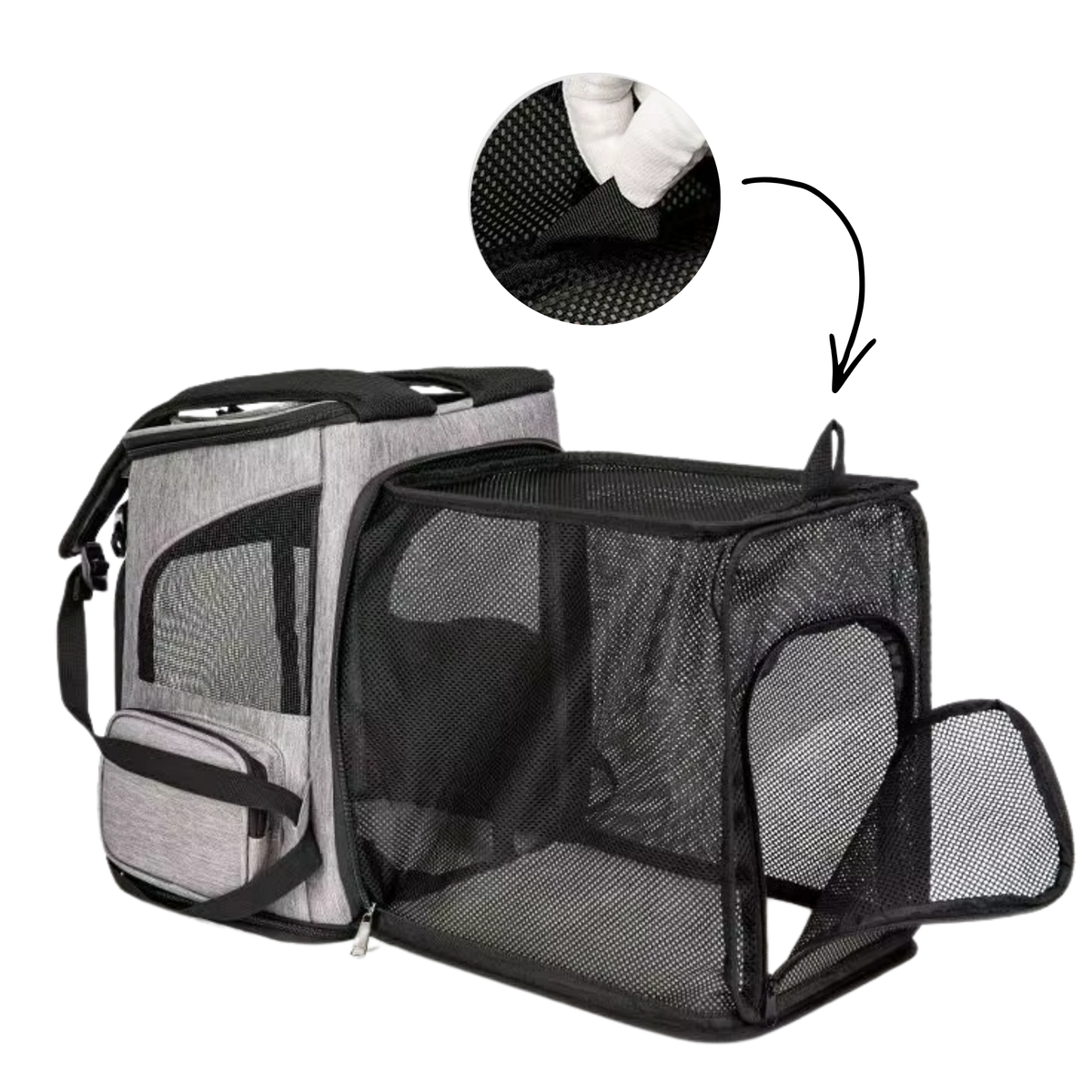 Mochila Transportadora Expandible para Gatos Medianos y Perros de Raza Pequeña