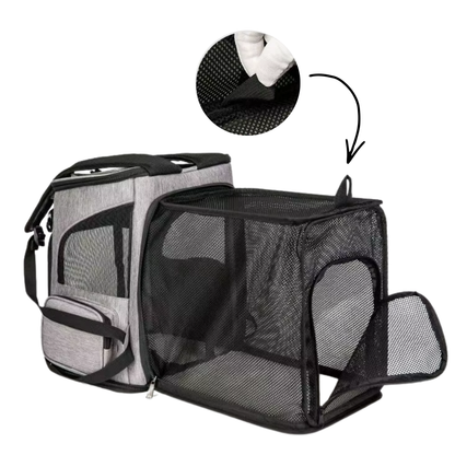 Mochila Transportadora Expandible para Gatos Medianos y Perros de Raza Pequeña