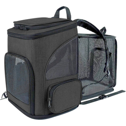Cat Carrier Outdoor Portable Cat Backpack Foldable Small Dog & Cat Travel Bag, Expandable Dual-Shoulder Pet Backpack