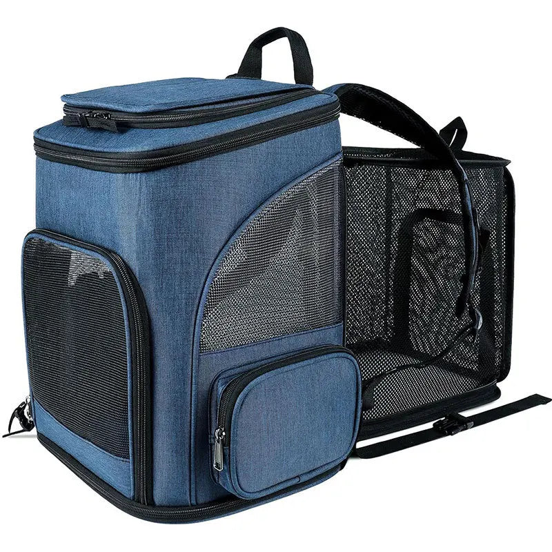 Cat Carrier Outdoor Portable Cat Backpack Foldable Small Dog & Cat Travel Bag, Expandable Dual-Shoulder Pet Backpack