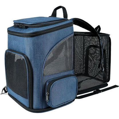 Cat Carrier Outdoor Portable Cat Backpack Foldable Small Dog & Cat Travel Bag, Expandable Dual-Shoulder Pet Backpack