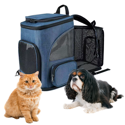Mochila Transportadora Expandible para Gatos Medianos y Perros de Raza Pequeña