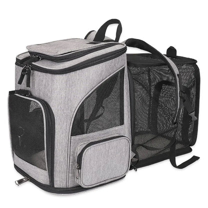 Cat Carrier Outdoor Portable Cat Backpack Foldable Small Dog & Cat Travel Bag, Expandable Dual-Shoulder Pet Backpack
