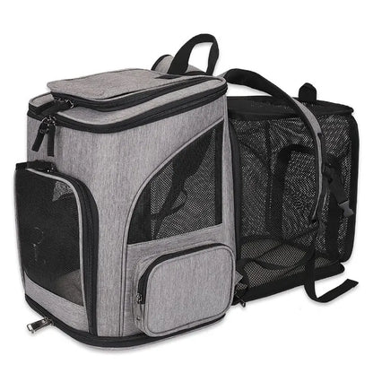 Cat Carrier Outdoor Portable Cat Backpack Foldable Small Dog & Cat Travel Bag, Expandable Dual-Shoulder Pet Backpack